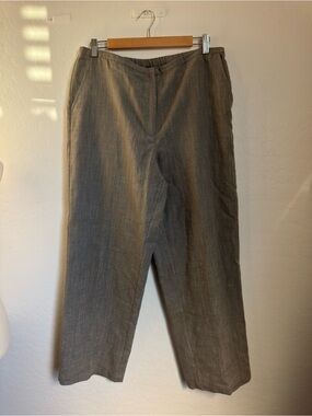 Eileen Fisher Cotton Linen-Blend Pants Size L